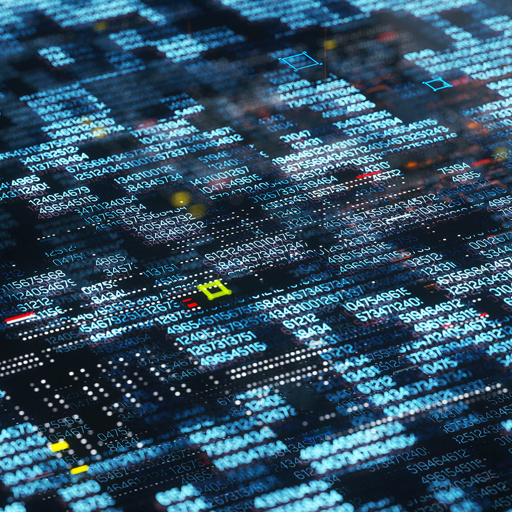 Abstract visualization of rows of data
